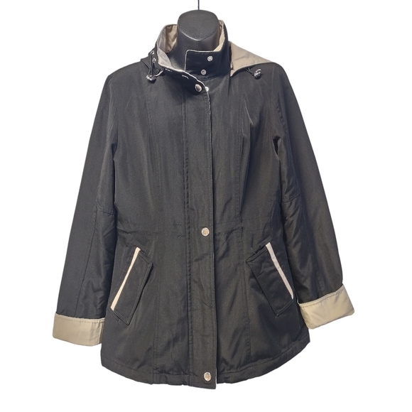 Nautica Jackets & Blazers - NAUTICA Women's Black Sailing Design Removable Hooded Jacket Weathergear Size S